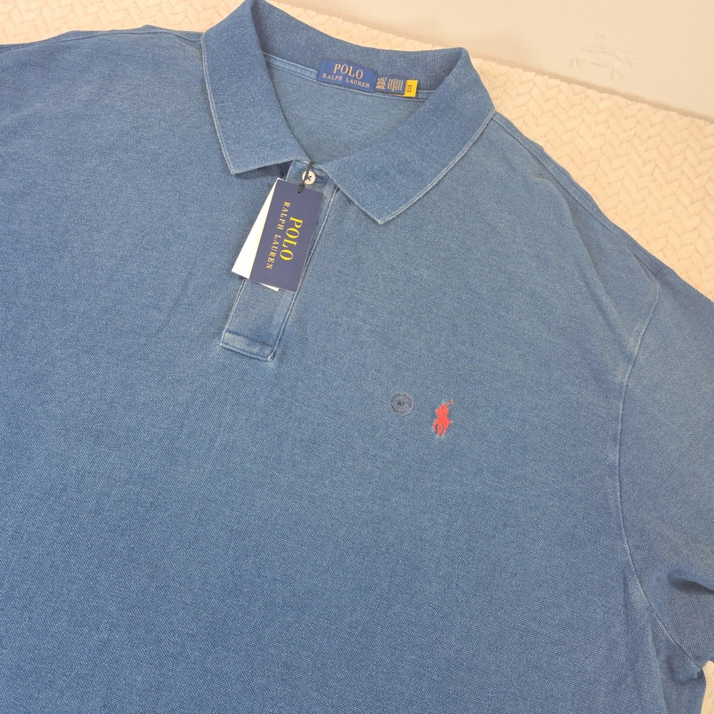Polo Ralph Lauren Mens 4XLT Indigo Blue Classic Fit Short Sleeve Polo Shirt NWT